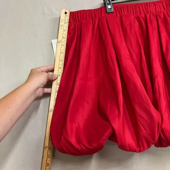 NWT A New Day Women's Size 1X Red Bubble Hem Midweight Woven A-Line Mini Skirt - Picture 12 of 12